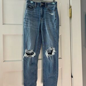 American Eagle Outfitters Blue Boyfriend Jeans Distressed Style